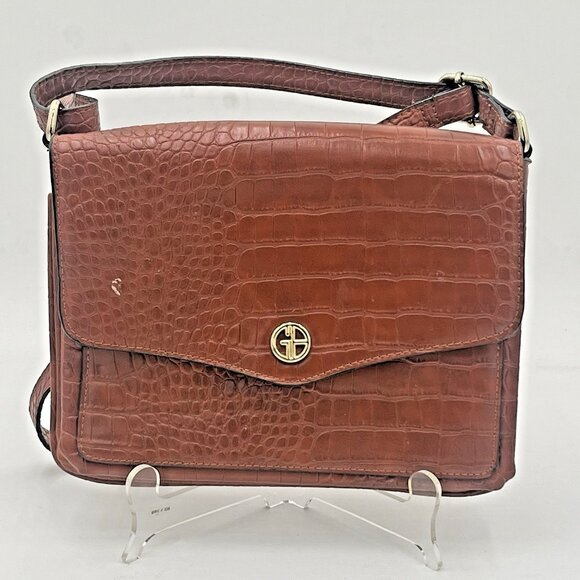 Giani Bernini Croco Envelope Crossbody Pre - Owned Great Condition - Picture 2 of 7